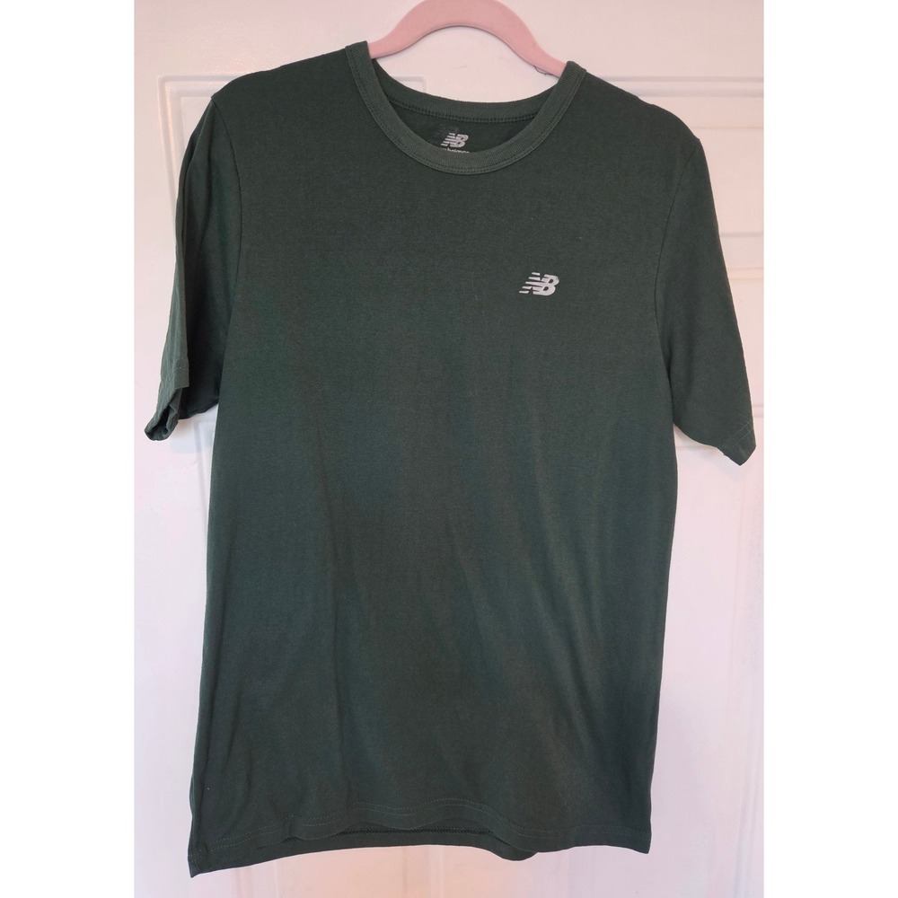 New Balance Mens XL Forest Green Short Sleeve Graphic Logo T-Shirt Cotton Blend